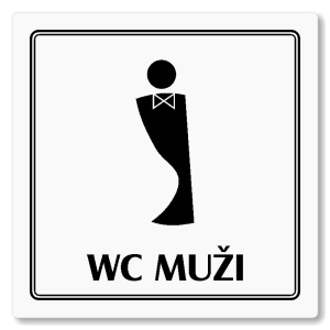 WC muži, 118x118mm, bílá, Utah
